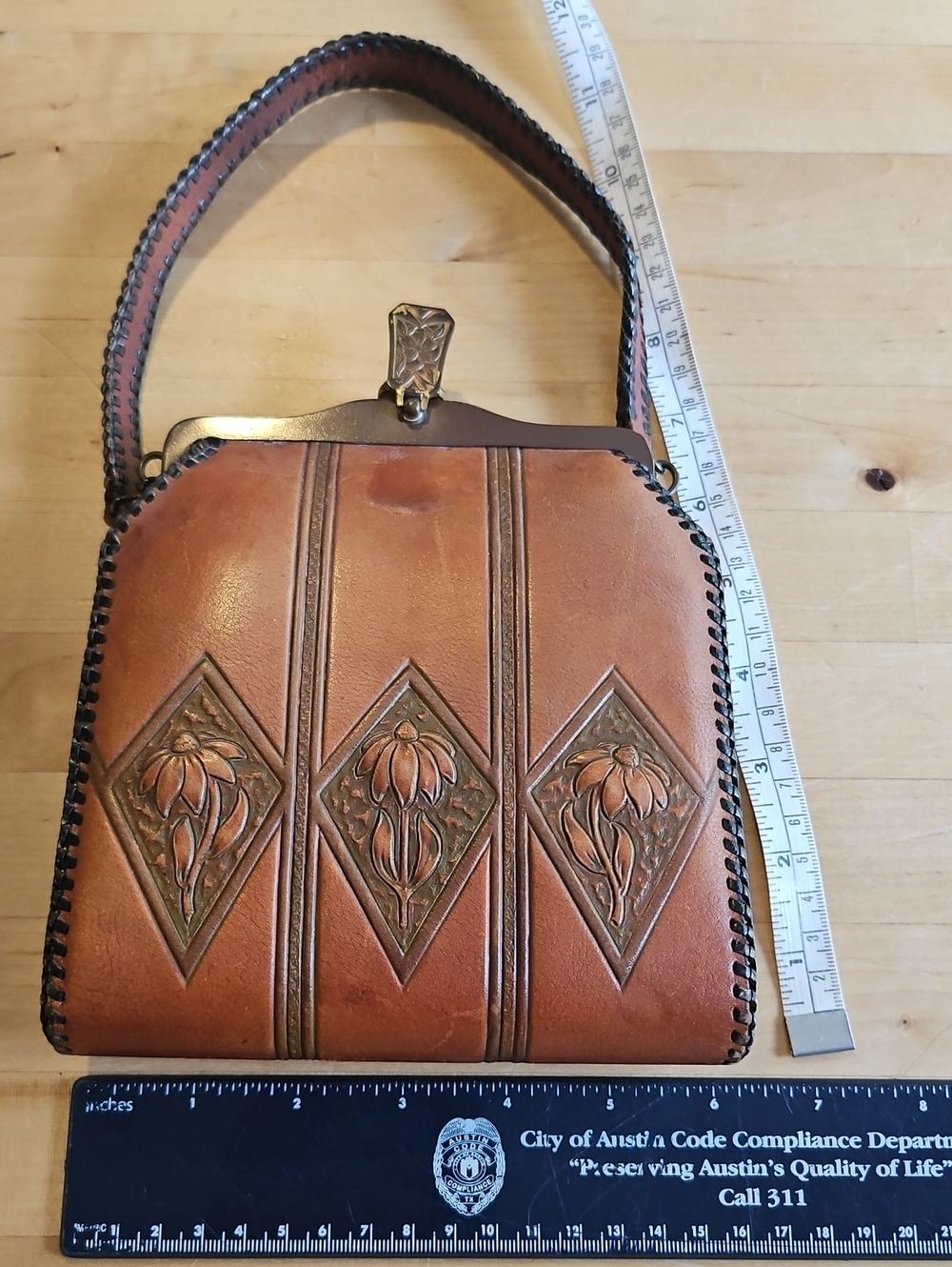Vintage Jemco Art Nouveau Purse With Daisy Design Coin Pocket - Picture 3 of 13